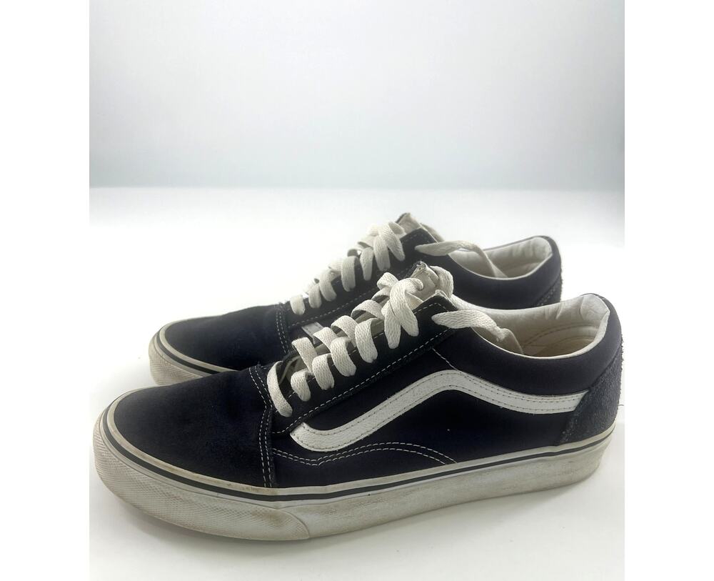 Vans Off the Wall Shoes Mens Size 8.5 Womens 10 Navy Blue White Skater Punk